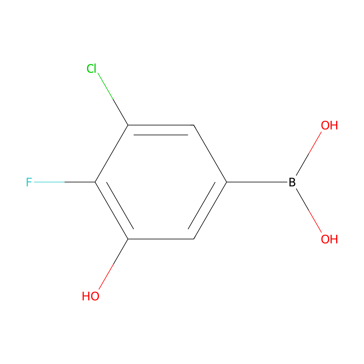 3-Chloro-4-fluoro-5-hydroxyphenylboronic acid molecular structure, CAS 1379466-81-5