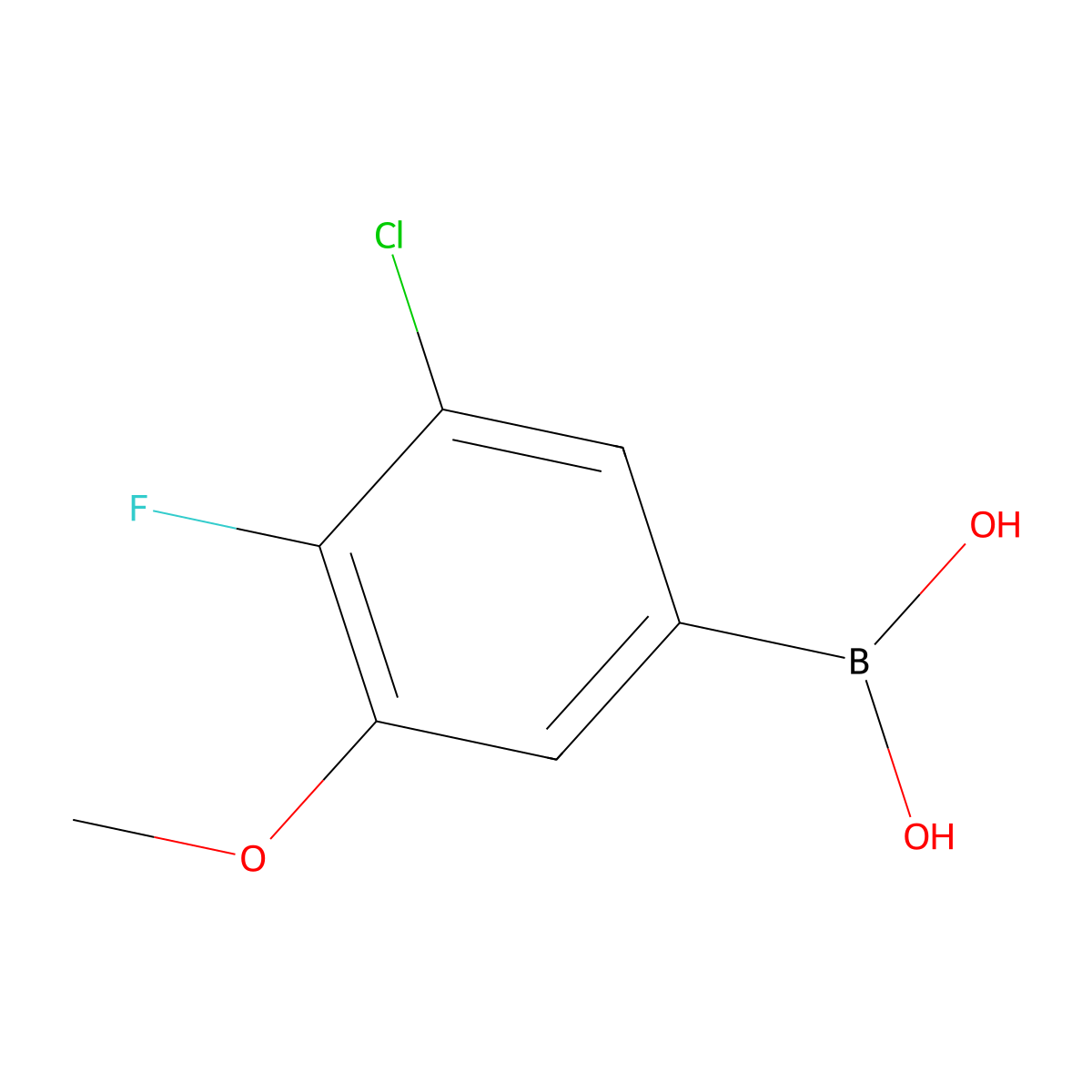 3-Chloro-4-fluoro-5-methoxyphenylboronic acid molecular structure, CAS 1379466-82-6