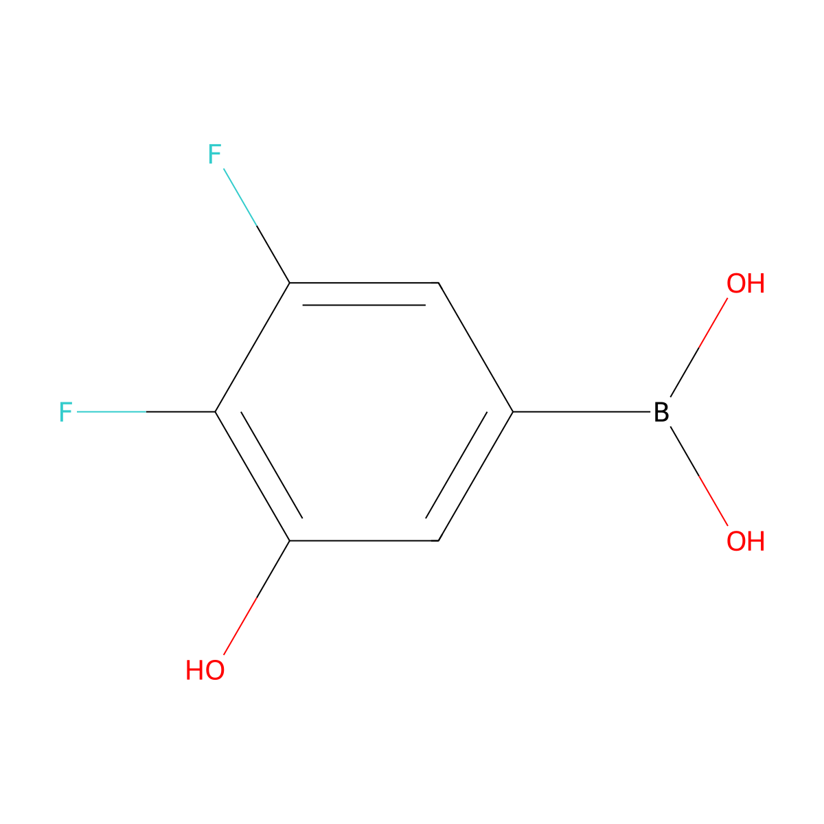 3,4-Difluoro-5-hydroxyphenylboronic acid molecular structure, CAS 1379466-84-8
