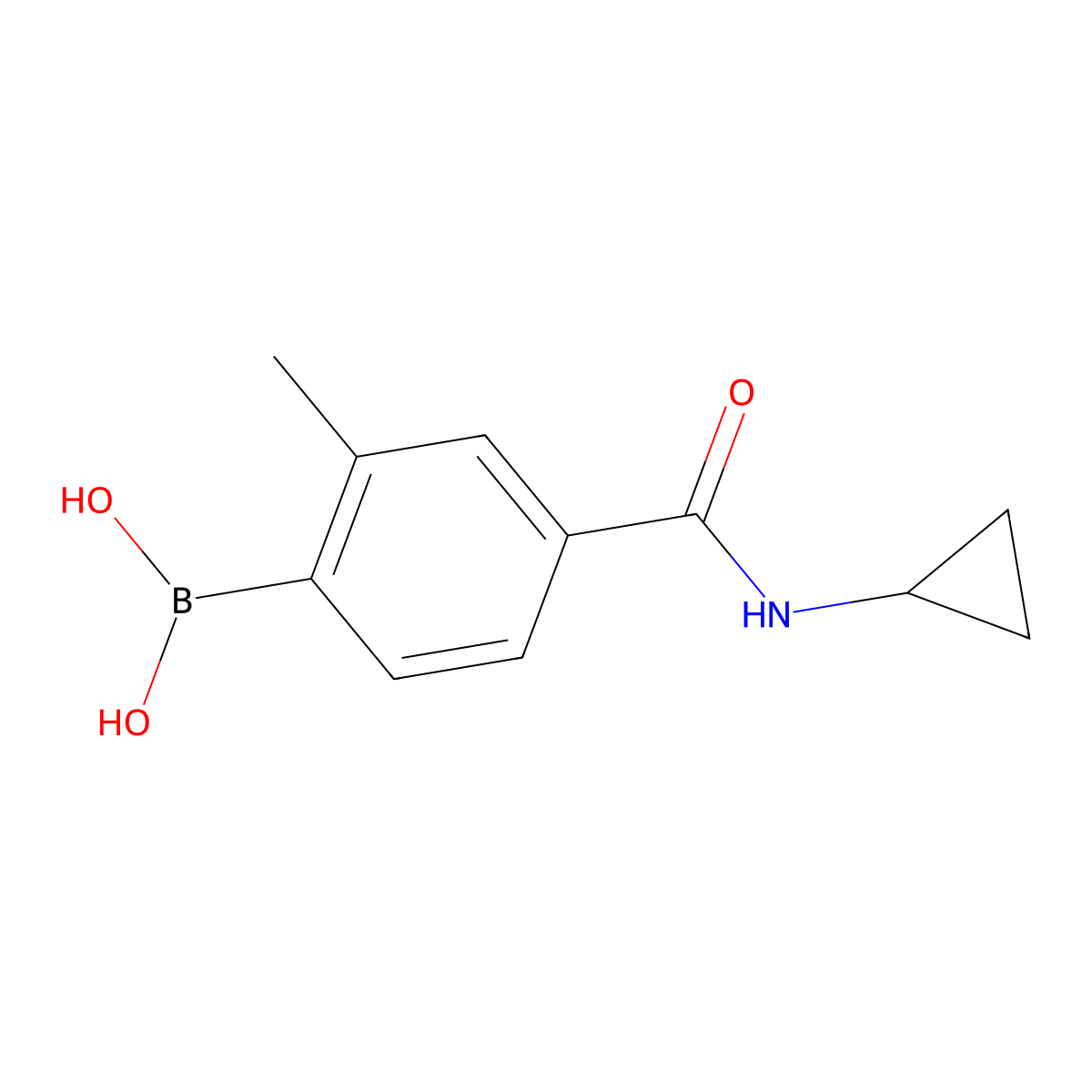 (4-(Cyclopropylcarbamoyl)-2-methylphenyl)boronic acid molecular structure, CAS 1379476-58-0