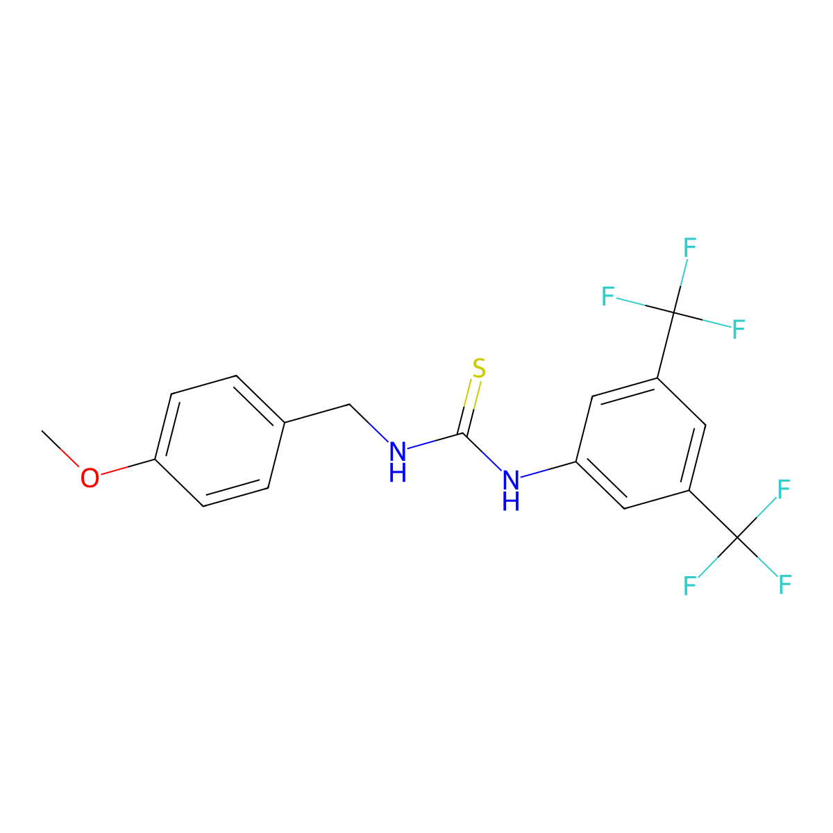 1-(3,5-Bis(trifluoromethyl)phenyl)-3-((4-methoxyphenyl)methyl)thiourea molecular structure, CAS 13795-11-4