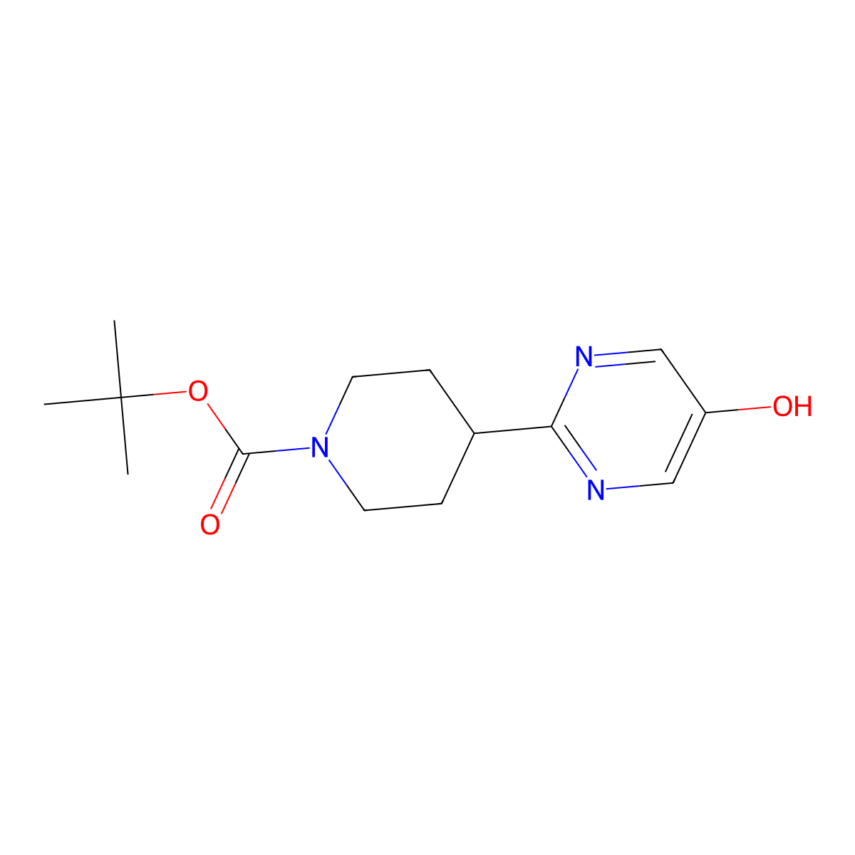Tert-butyl 4-(5-hydroxypyrimidin-2-YL)piperidine-1-carboxylate molecular structure, CAS 1379522-56-1
