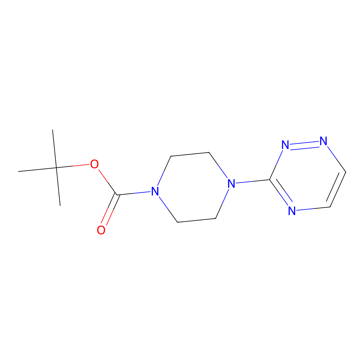 Tert-butyl 4-(1,2,4-triazin-3-yl)piperazine-1-carboxylate molecular structure, CAS 1379522-64-1