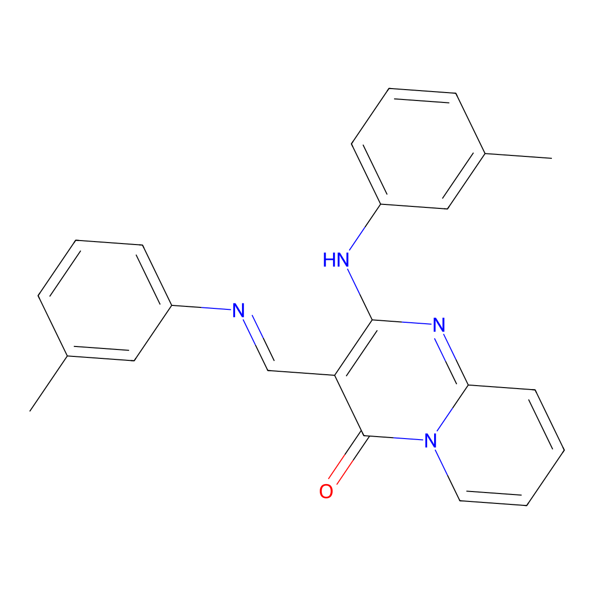 2-m-Tolylamino-3-(m-tolylimino-methyl)-pyrido[1,2-a]pyrimidin-4-one molecular structure, CAS 1379525-48-0