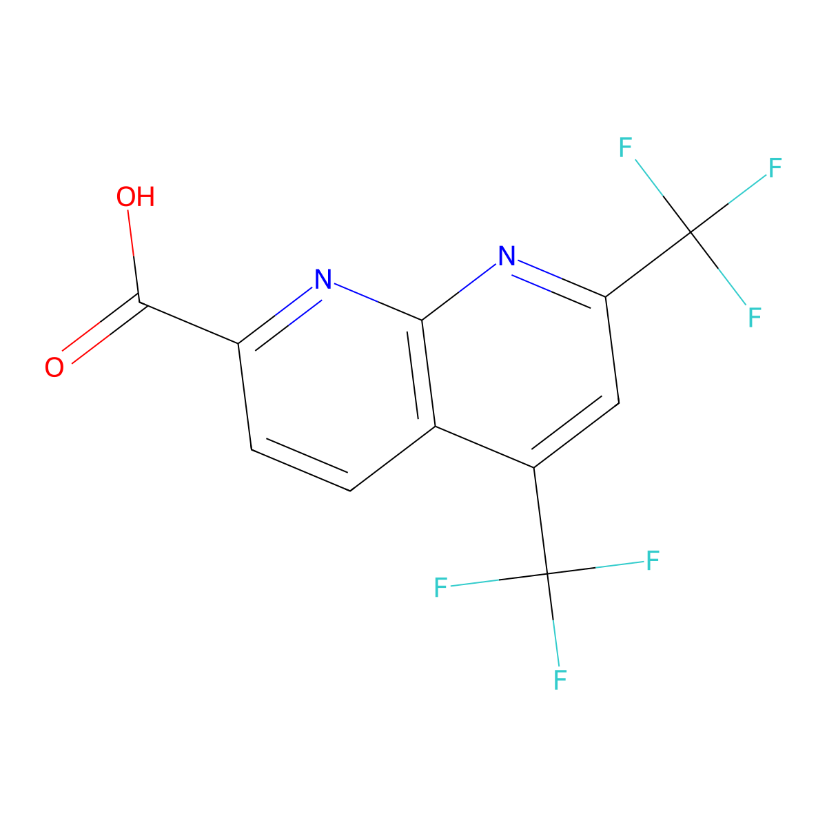 5,7-Bis(trifluoromethyl)-1,8-naphthyridine-2-carboxylic acid molecular structure, CAS 1379526-94-9
