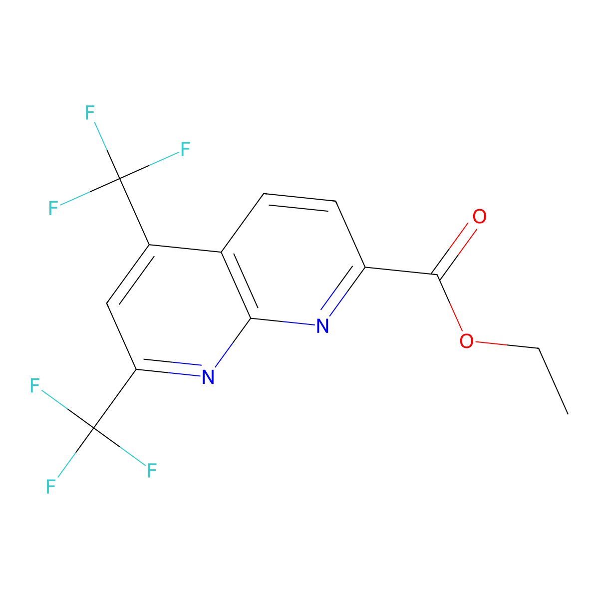 Ethyl 5,7-bis(trifluoromethyl)-1,8-naphthyridine-2-carboxylate molecular structure, CAS 1379526-96-1