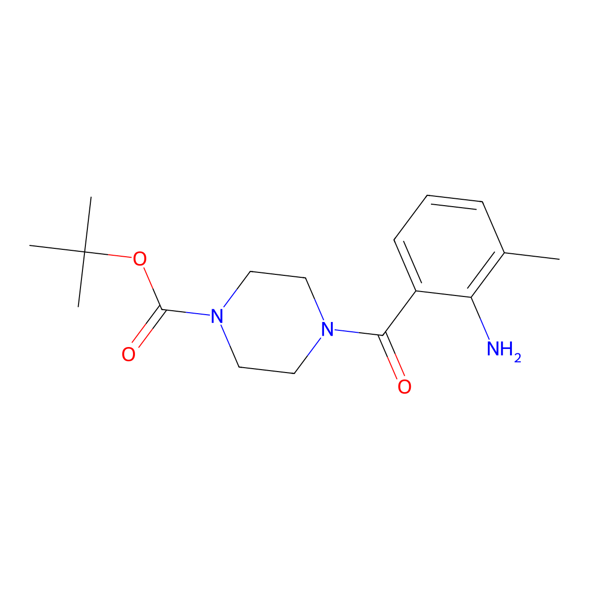 Tert-butyl 4-((2-amino-3-methylphenyl)carbonyl)piperazine-1-carboxylate molecular structure, CAS 1379527-01-1