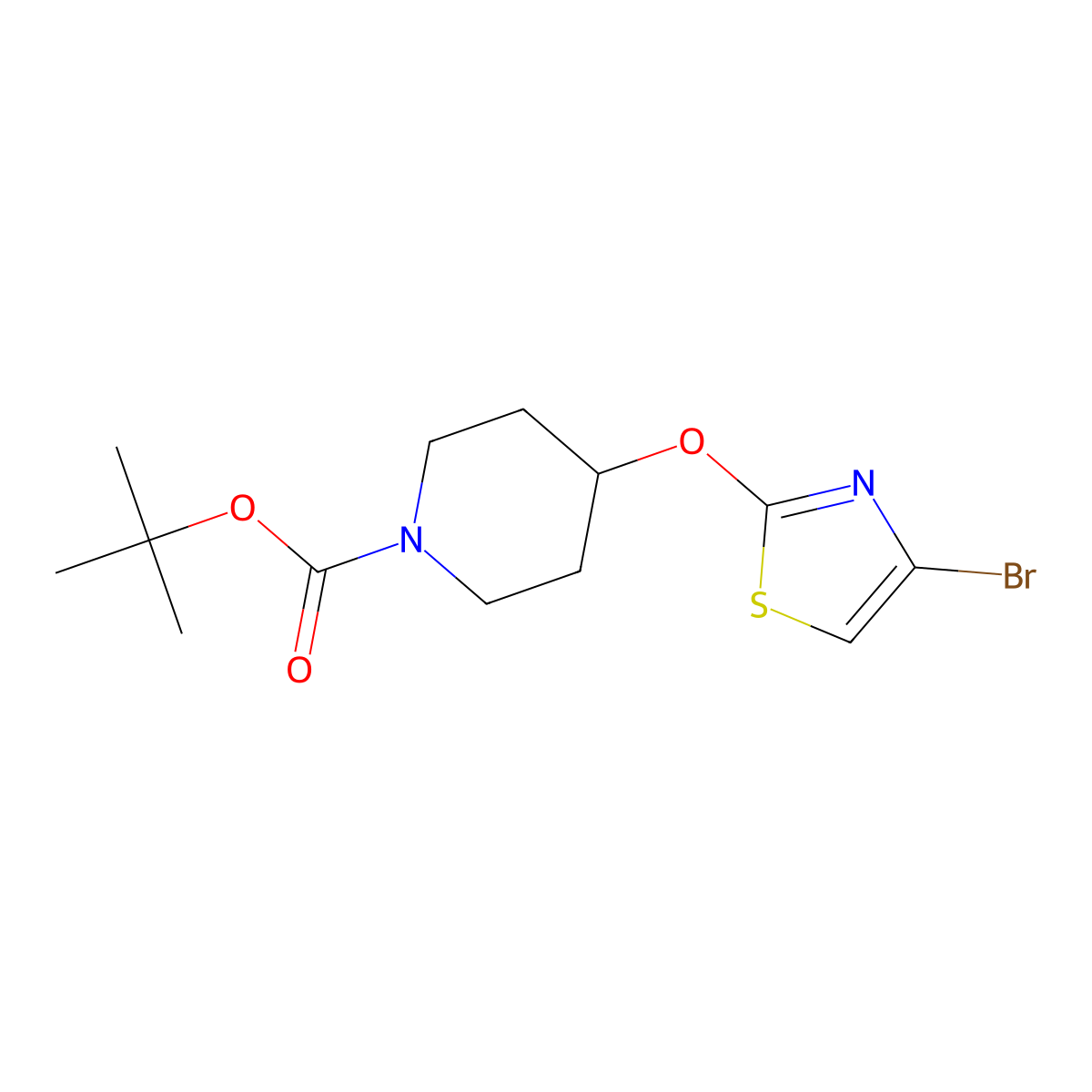 tert-Butyl 4-((4-bromothiazol-2-yl)oxy)piperidine-1-carboxylate molecular structure, CAS 1379533-40-0