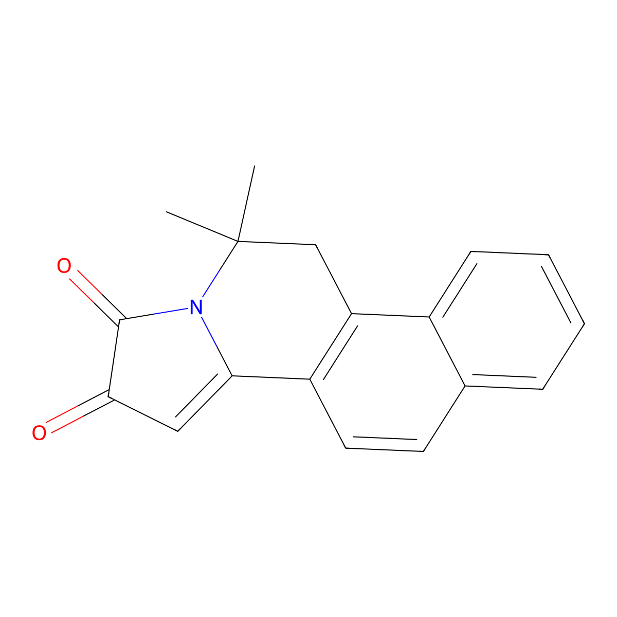 6,6-Dimethyl-5,6-dihydrobenzo[f]pyrrolo[2,1-a]isoquinoline-8,9-dione molecular structure, CAS 137955-46-5