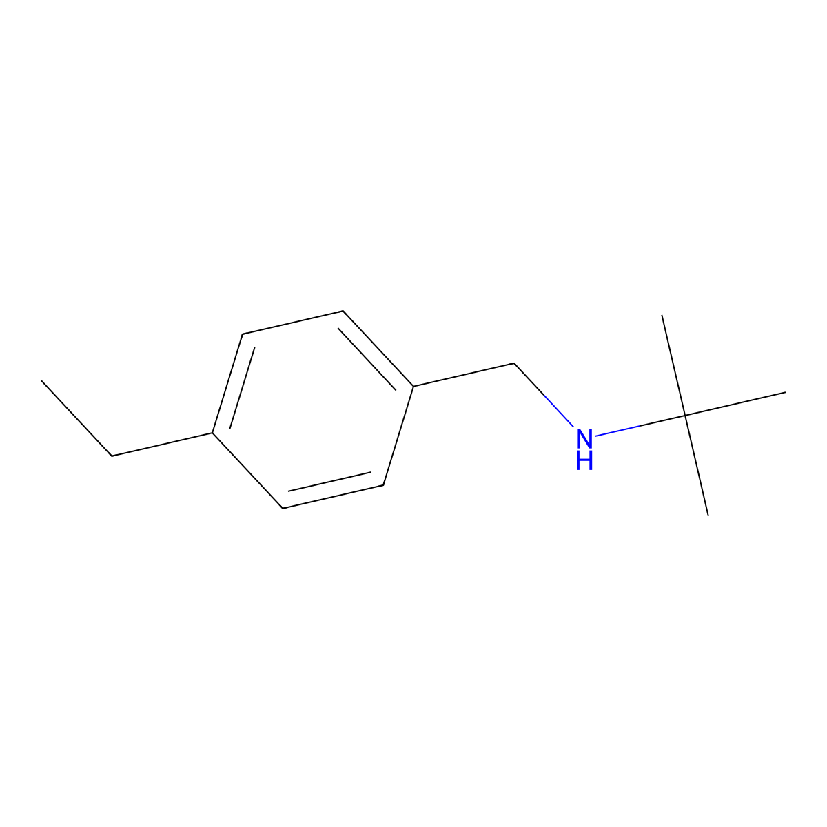 N-[(4-ethylphenyl)methyl]-2-methylpropan-2-amine molecular structure, CAS 137957-41-6