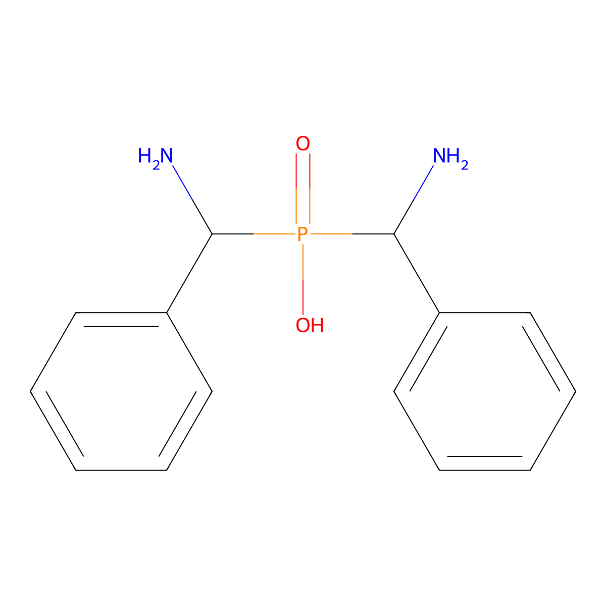 Bis[amino(phenyl)methyl]phosphinic acid molecular structure, CAS 137957-83-6