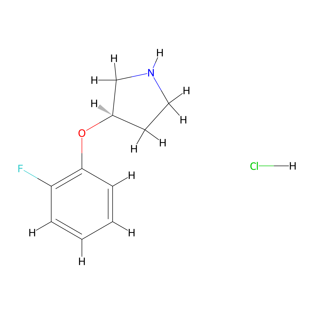 (R)-3-(2-Fluorophenoxy)pyrrolidine HCl molecular structure, CAS 1379587-46-8
