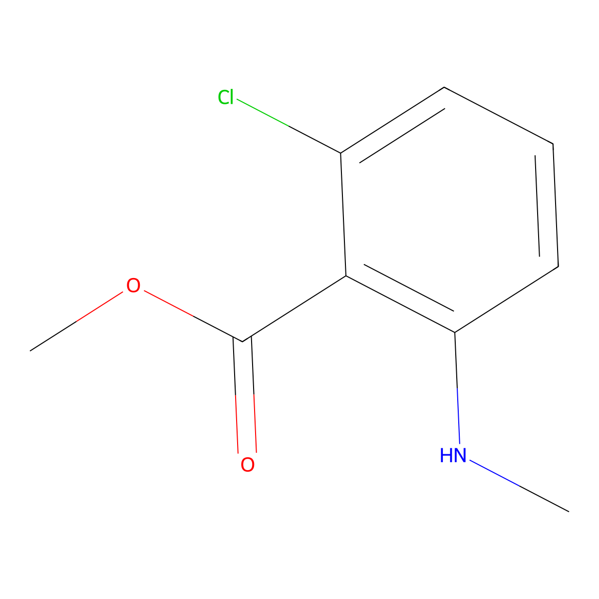 Methyl 2-chloro-6-(methylamino)benzoate molecular structure, CAS 1379595-97-7