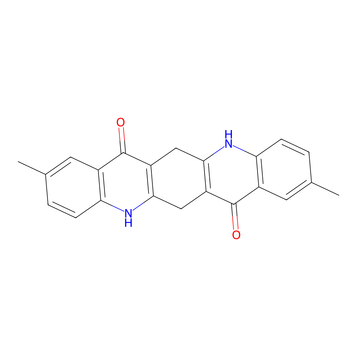 5,6,12,13-Tetrahydro-2,9-dimethylquino(2,3-b)acridine-7,14-dione molecular structure, CAS 13796-22-0