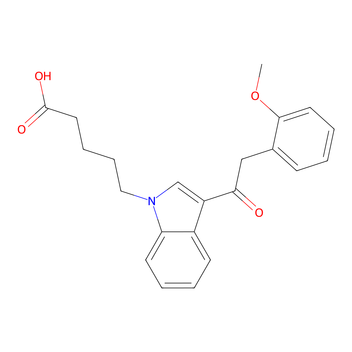JWH 250 N-pentanoic acid metabolite molecular structure, CAS 1379604-65-5