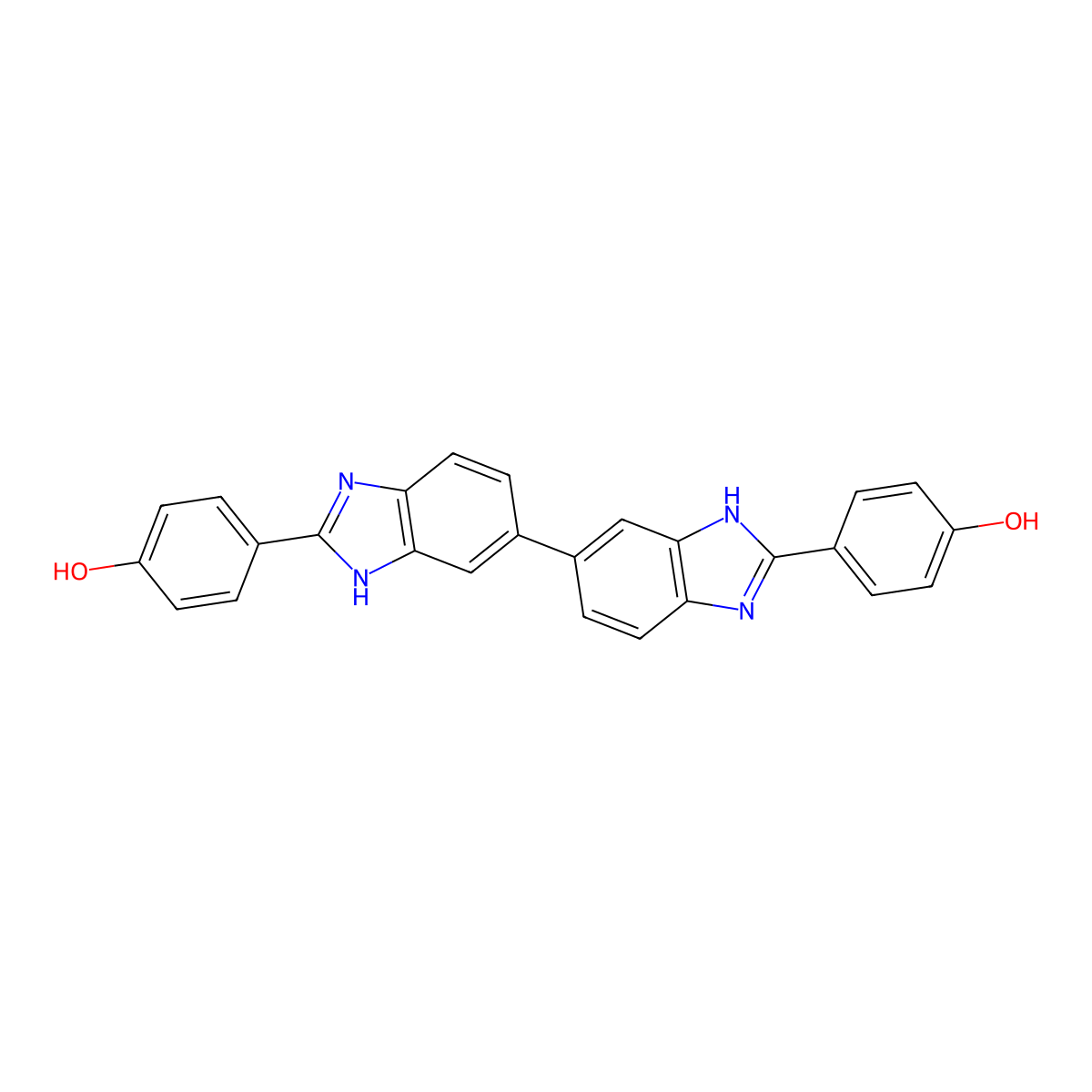 Phenol, 4,4'-[5,5'-bi-1H-benzimidazole]-2,2'-diylbis- molecular structure, CAS 137961-52-5