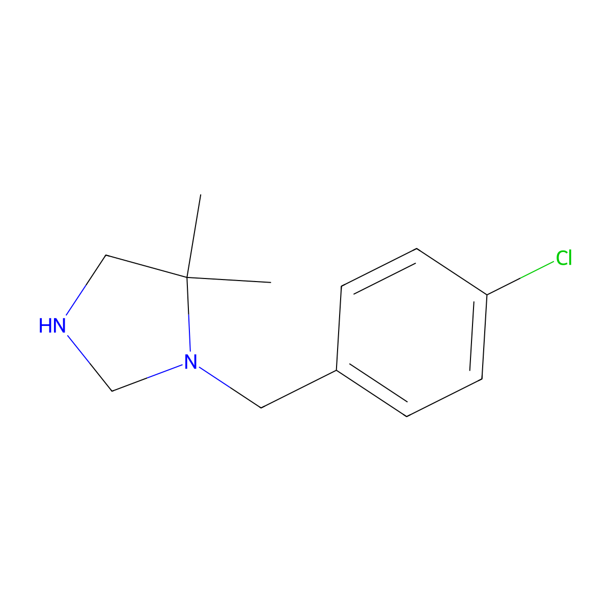 1-[(4-Chlorophenyl)methyl]-5,5-dimethylimidazolidine molecular structure, CAS 1379610-46-4