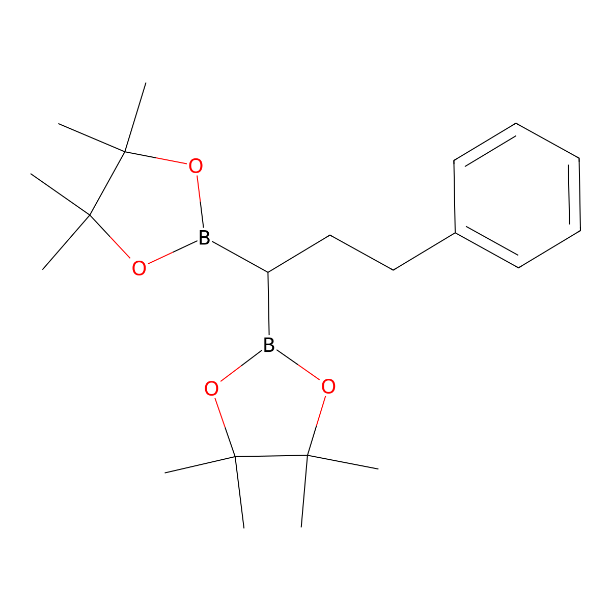 2,2'-(3-Phenylpropane-1,1-diyl)bis(4,4,5,5-tetramethyl-1,3,2-dioxaborolane) molecular structure, CAS 1379610-52-2