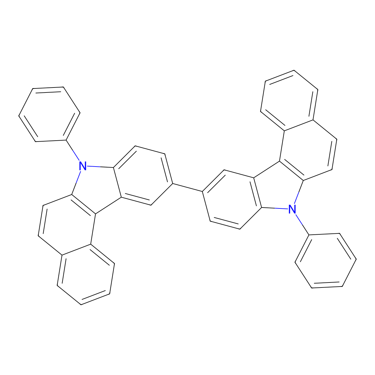 7,7'-Diphenyl-7H,7'H-10,10'-bibenzo[c]carbazole molecular structure, CAS 1379612-59-5