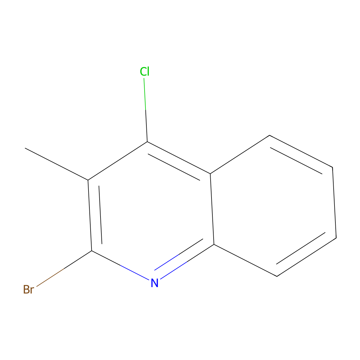 2-Bromo-4-chloro-3-methylquinoline molecular structure, CAS 1379615-55-0