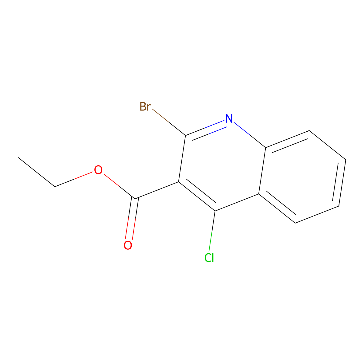 Ethyl 2-bromo-4-chloroquinoline-3-carboxylate molecular structure, CAS 1379615-56-1