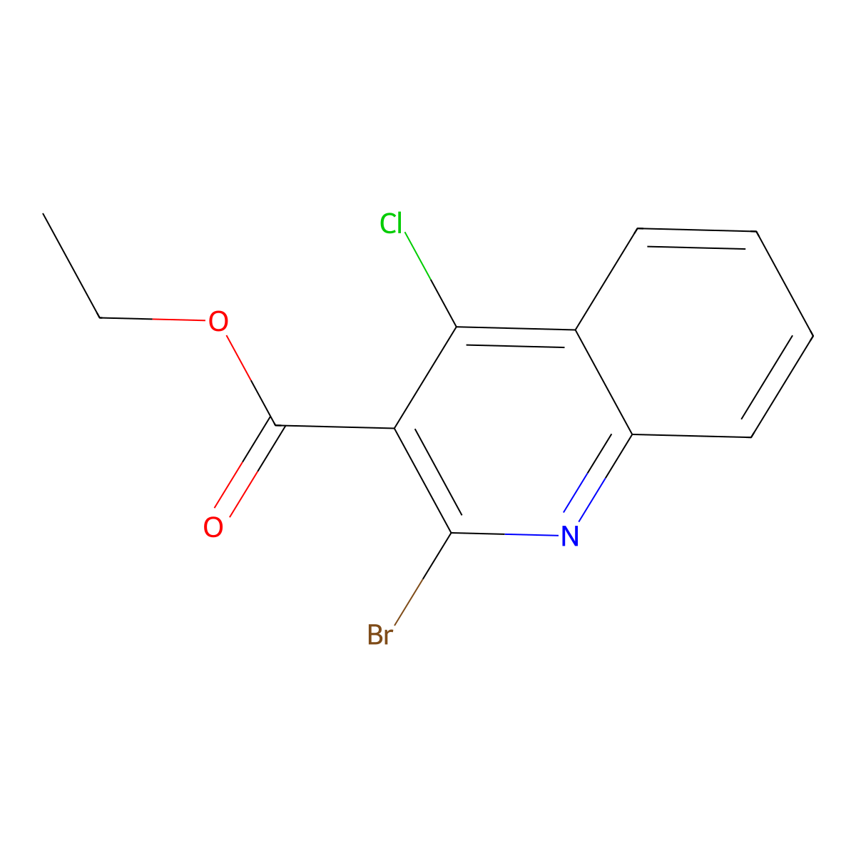Ethyl 2-bromo-4-chloroquinoline-3-carboxylate molecular structure, CAS 1379615-56-1