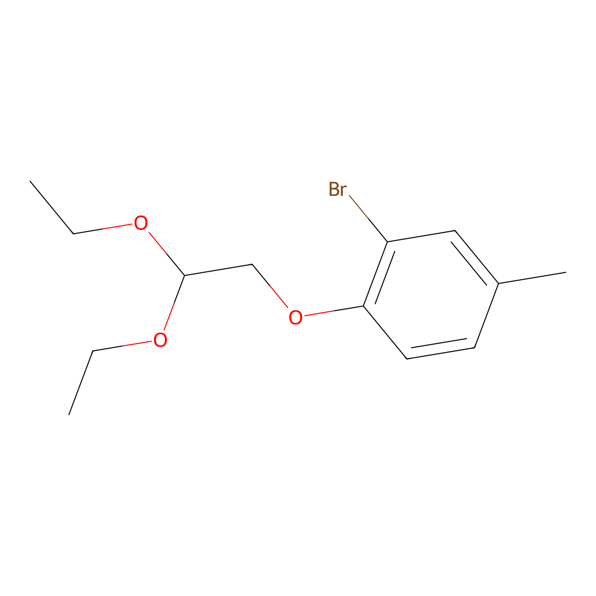 2-Bromo-1-(2,2-diethoxyethoxy)-4-methylbenzene molecular structure, CAS 1379658-80-6