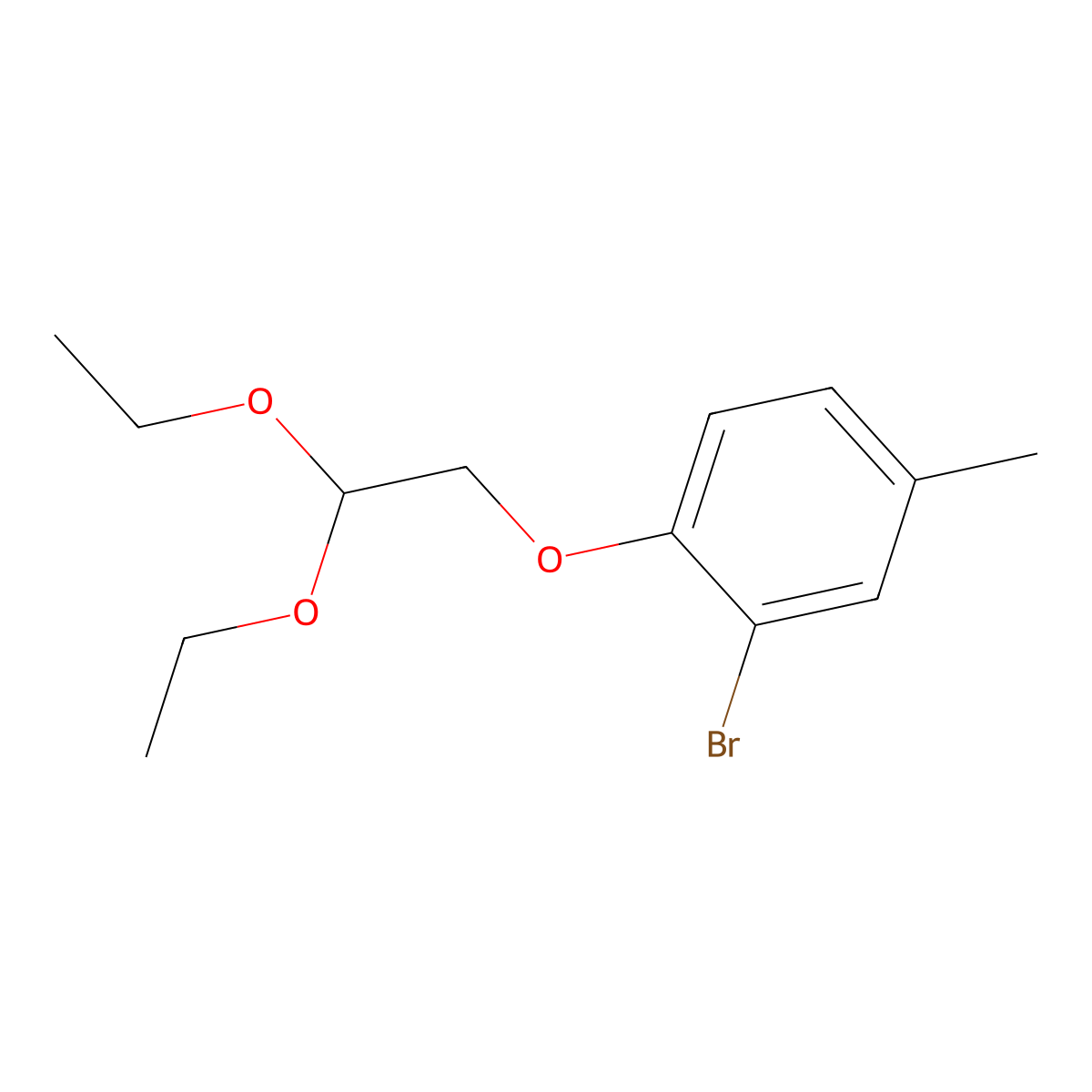 2-Bromo-1-(2,2-diethoxyethoxy)-4-methylbenzene molecular structure, CAS 1379658-80-6