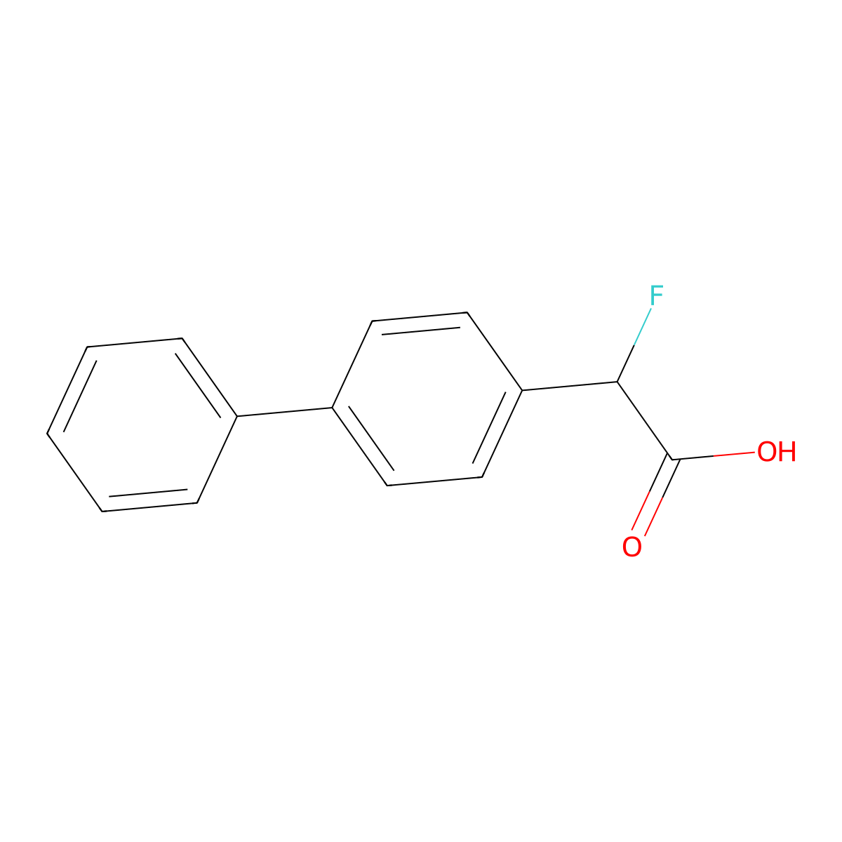 2-Fluoro-2-(4-phenylphenyl)acetic acid molecular structure, CAS 1379664-89-7