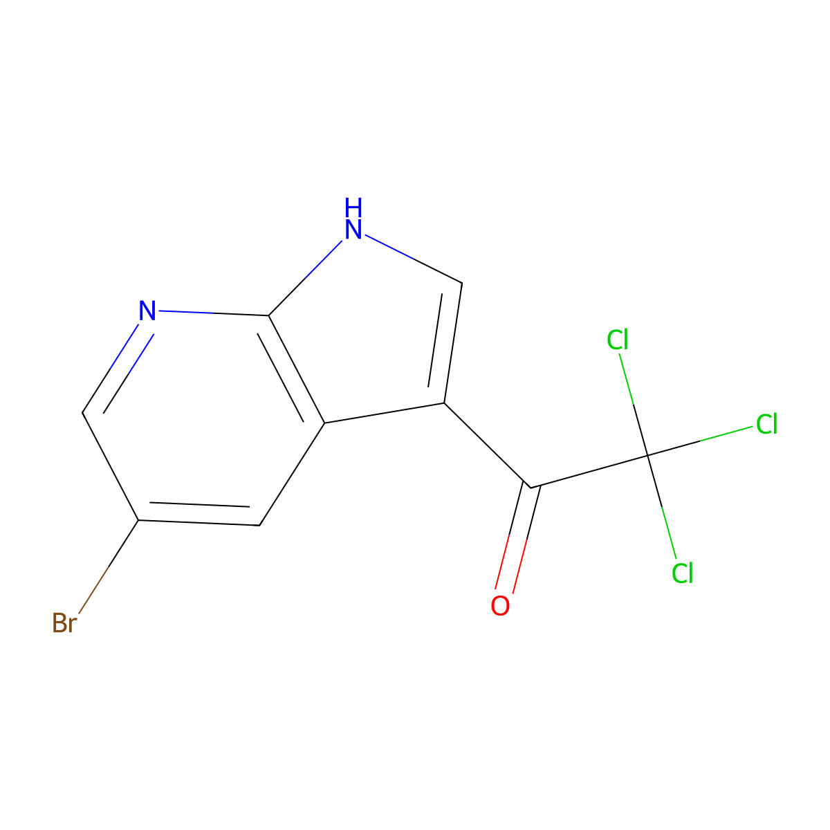 1-(5-bromo-1H-pyrrolo(2,3-b)pyridin-3-yl)-2,2,2-trichloroethan-1-one molecular structure, CAS 1379670-84-4
