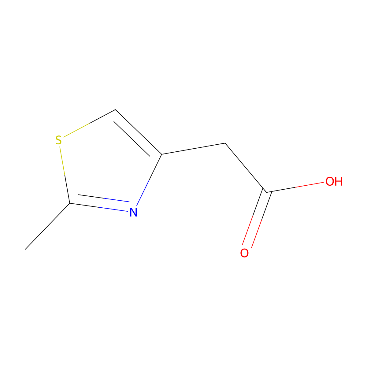 (2-Methyl-1,3-thiazol-4-yl)acetic acid molecular structure, CAS 13797-62-1
