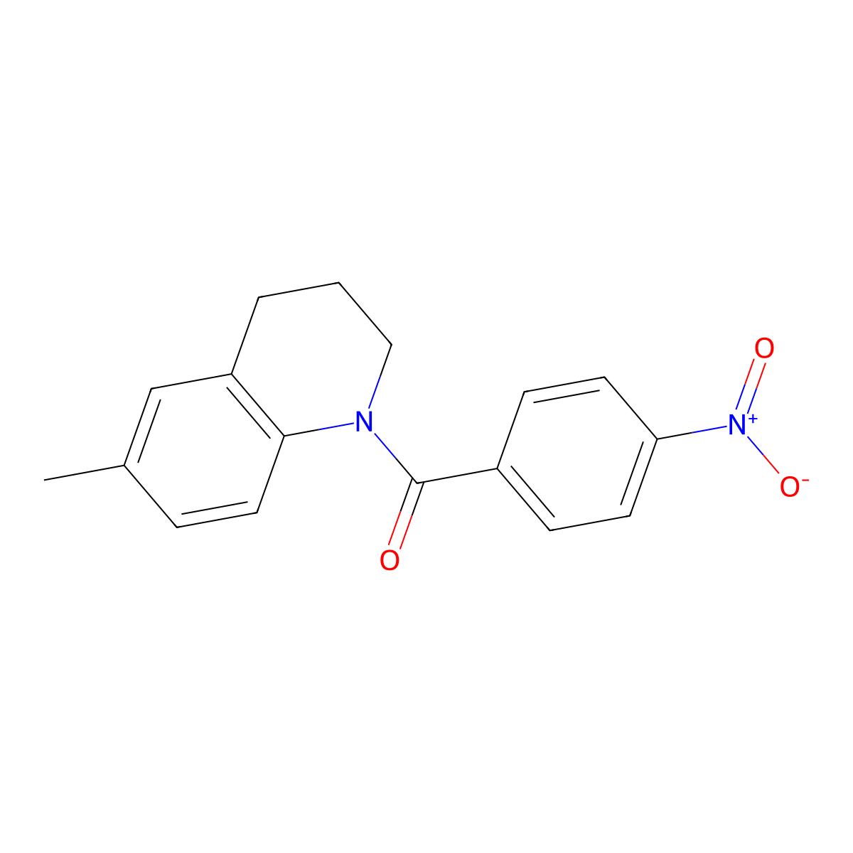 (6-methyl-3,4-dihydro-2H-quinolin-1-yl)-(4-nitrophenyl)methanone molecular structure, CAS 137975-34-9