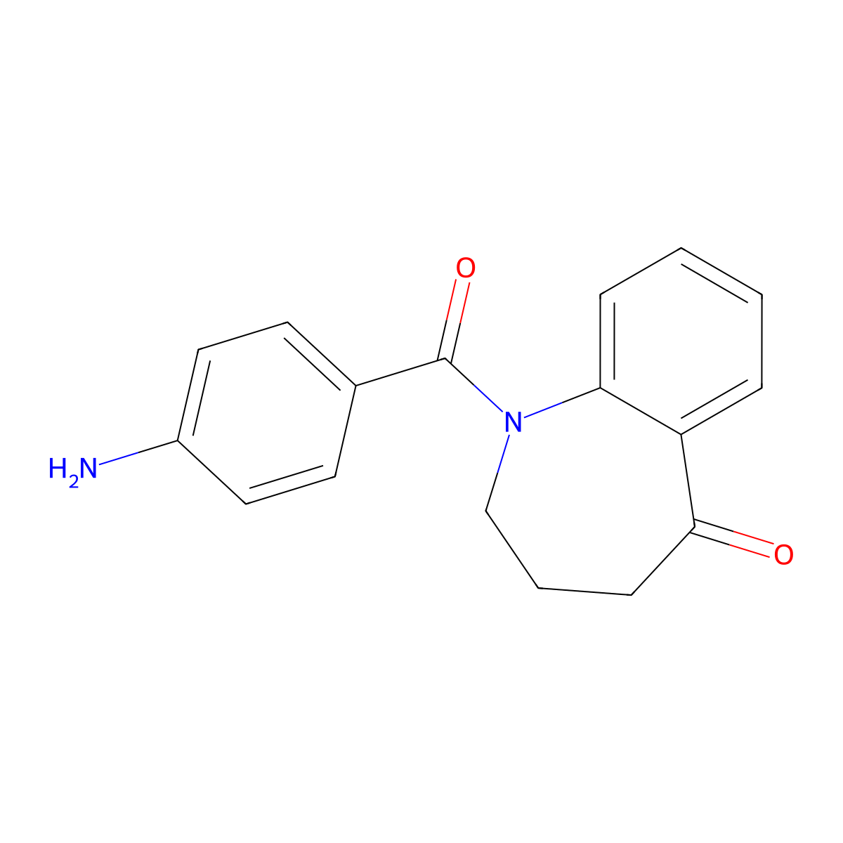 1-(4-aminobenzoyl)-2,3,4,5-tetrahydro-1H-1-benzazepin-5-one molecular structure, CAS 137976-09-1
