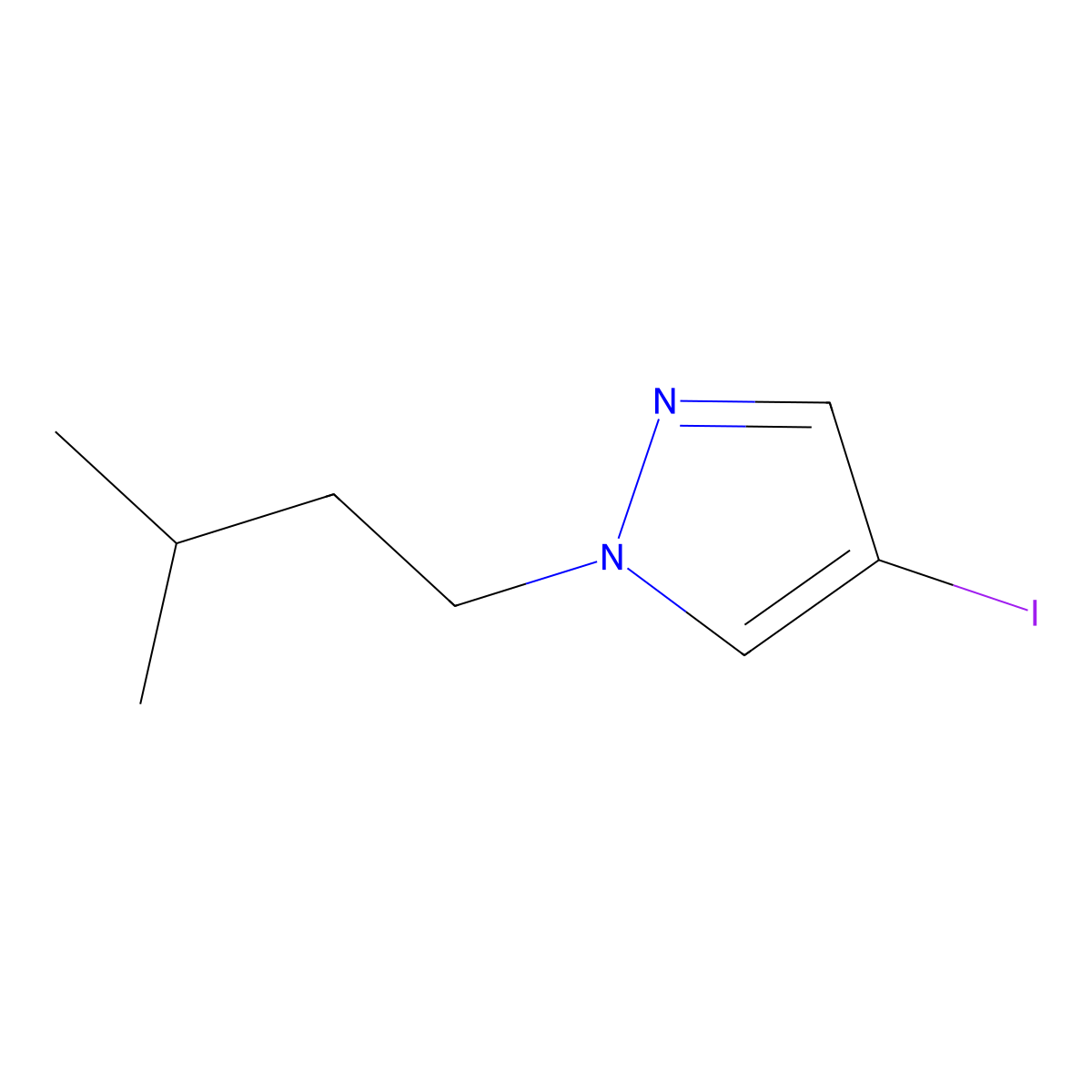 4-Iodo-1-isopentylpyrazole molecular structure, CAS 1379762-29-4