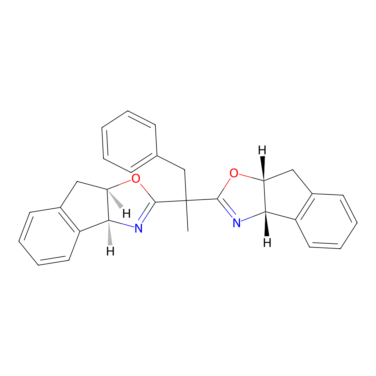 (3AS,3a'S,8aR,8a'R)-2,2'-(1-phenylpropane-2,2-diyl)bis(8,8a-dihydro-3aH-indeno[1,2-d]oxazole) molecular structure, CAS 1379763-05-9