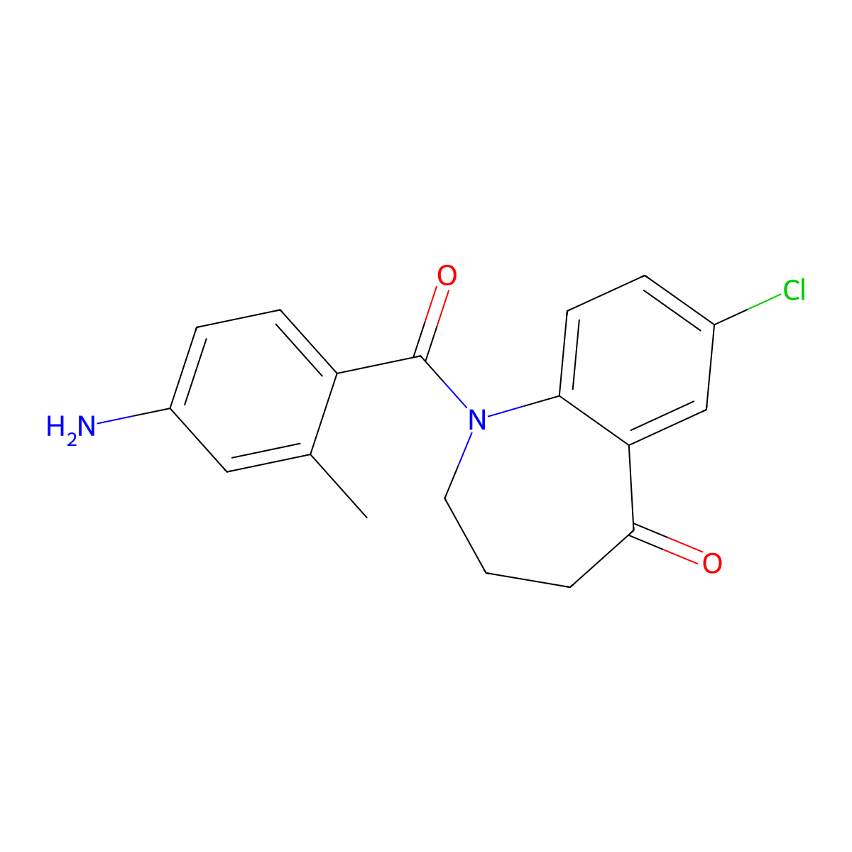 1-(4-Amino-2-methylbenzoyl)-7-chloro-1,2,3,4-tetrahydro-5H-1-benzazepin-5-one molecular structure, CAS 137977-97-0