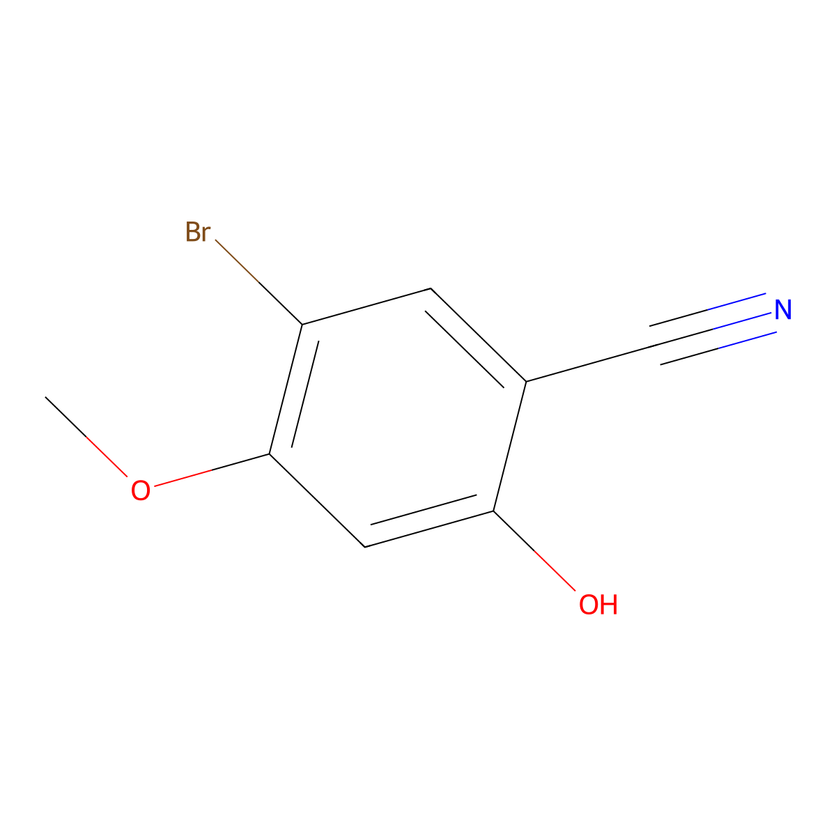5-Bromo-2-hydroxy-4-methoxybenzonitrile molecular structure, CAS 1379779-22-2