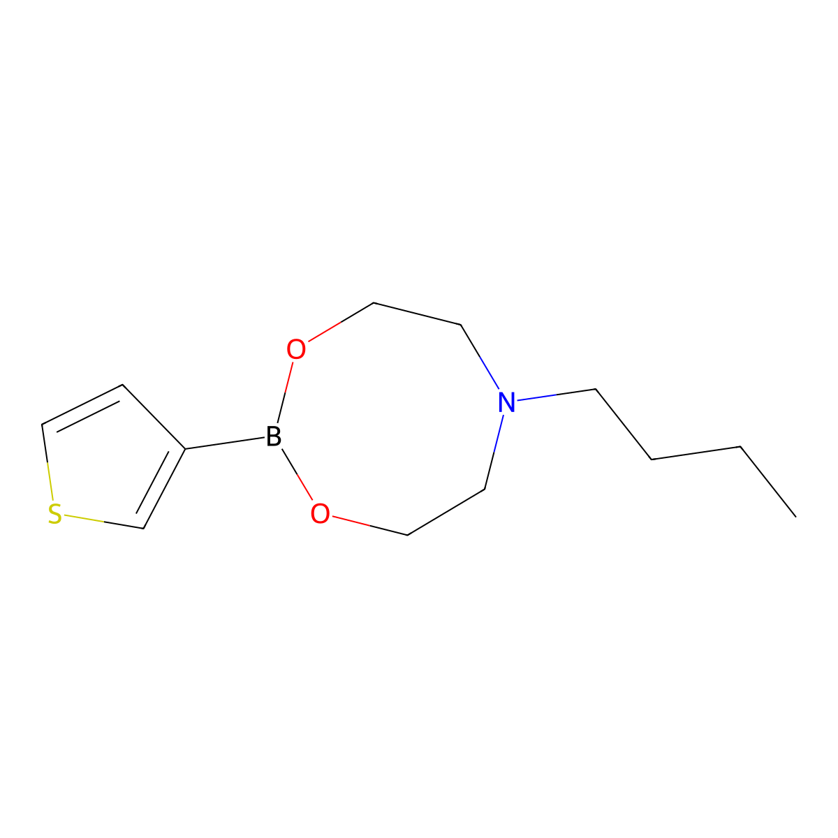 6-Butyl-2-(3-thienyl)-1,3,6,2-dioxazaborocane molecular structure, CAS 1379794-75-8