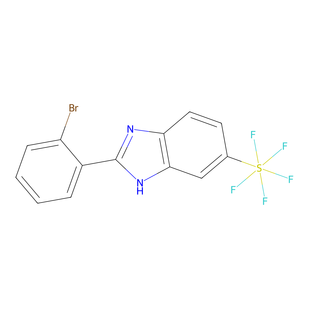 2-(2-Bromophenyl)-5-(pentafluorosulfanyl)-1H-benzoimidazole molecular structure, CAS 1379803-57-2