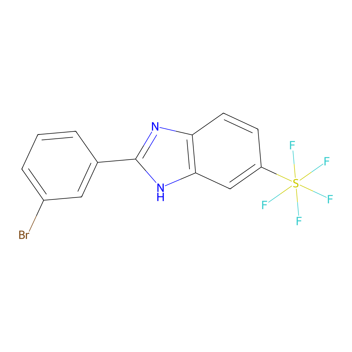2-(3-Bromophenyl)-5-(pentafluorosulfanyl)-1H-benzoimidazole molecular structure, CAS 1379803-58-3