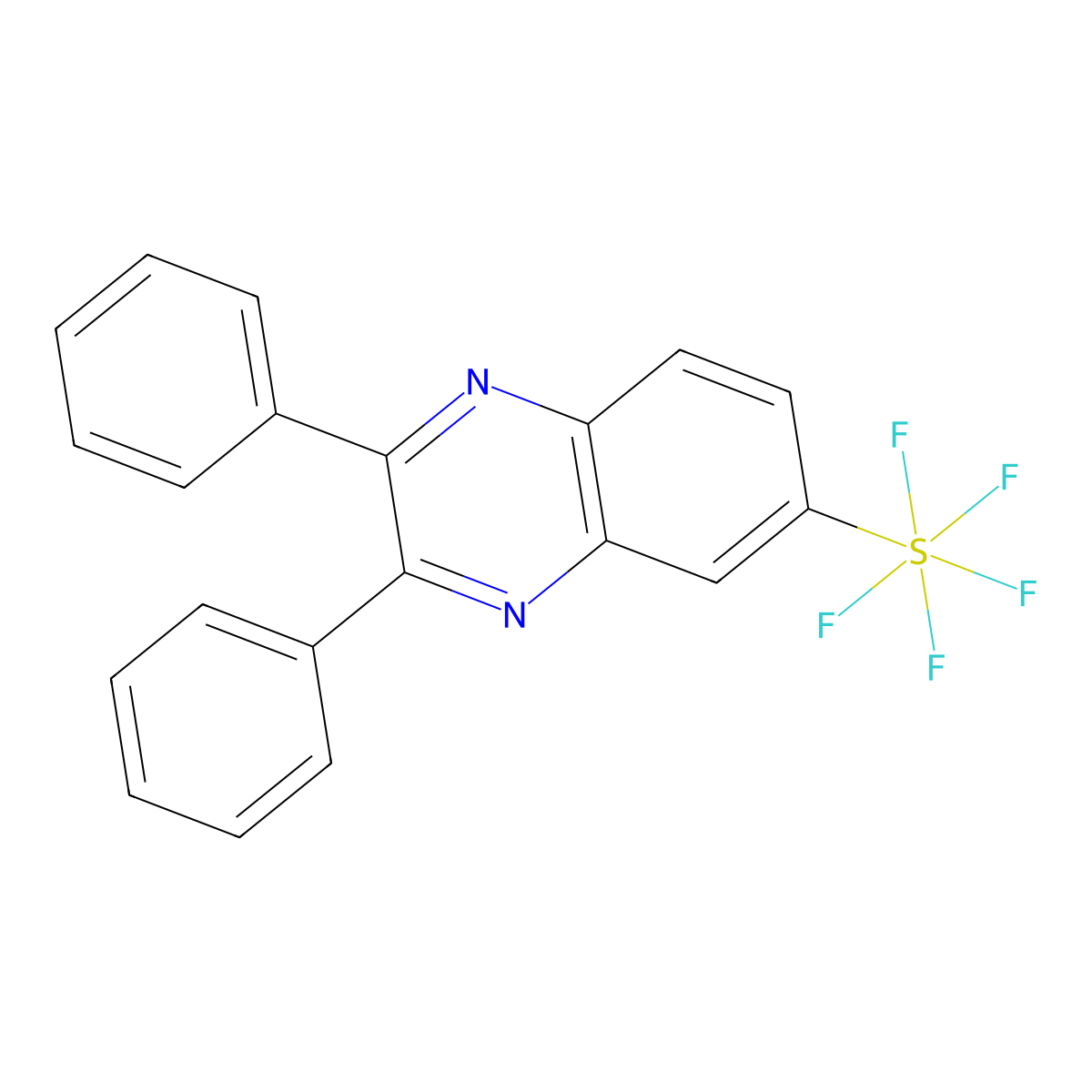 2,3-Diphenyl-6-(pentafluorosulfanyl)quinoxaline molecular structure, CAS 1379803-63-0