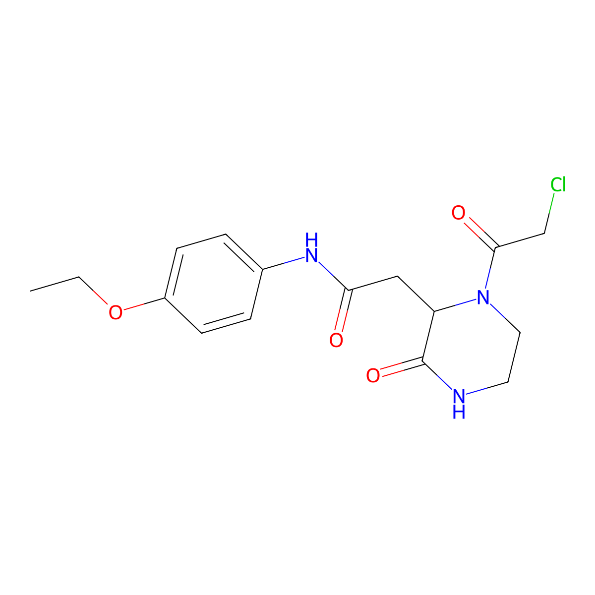 2-[1-(chloroacetyl)-3-oxopiperazin-2-yl]-N-(4-ethoxyphenyl)acetamide molecular structure, CAS 1379811-20-7