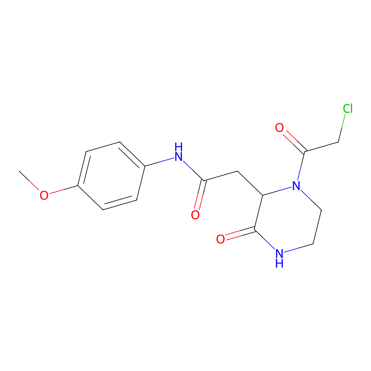 2-[1-(chloroacetyl)-3-oxopiperazin-2-yl]-N-(4-methoxyphenyl)acetamide molecular structure, CAS 1379811-23-0