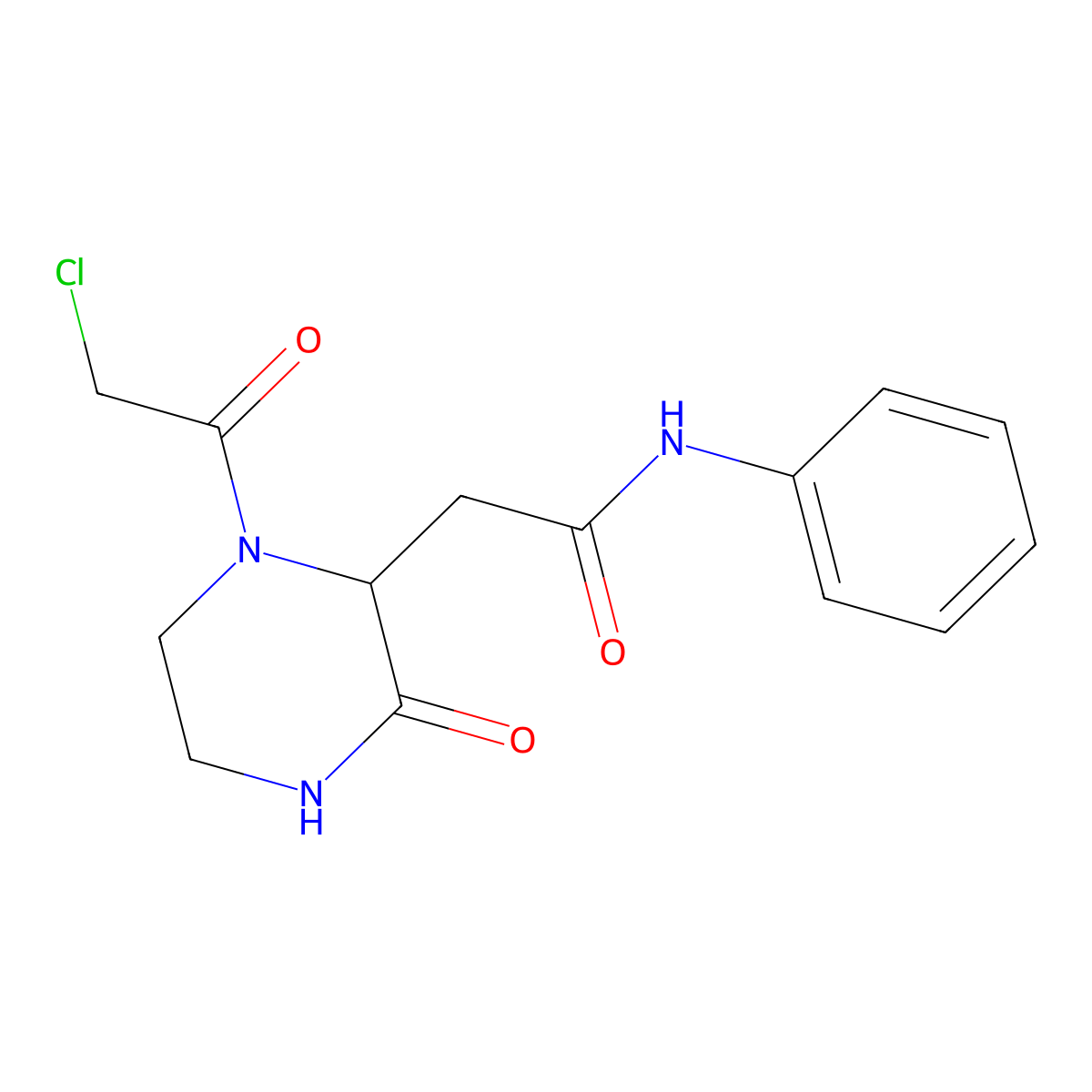 2-[1-(chloroacetyl)-3-oxopiperazin-2-yl]-N-phenylacetamide molecular structure, CAS 1379811-27-4