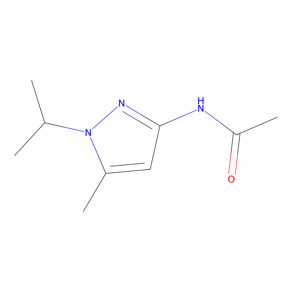 N-(1-isopropyl-5-methyl-1H-pyrazol-3-yl)acetamide molecular structure, CAS 1379811-29-6