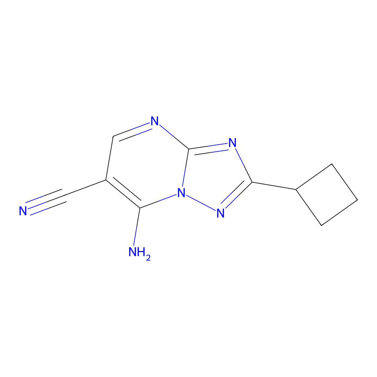 7-Amino-2-cyclobutyl[1,2,4]triazolo[1,5-a]pyrimidine-6-carbonitrile molecular structure, CAS 1379811-33-2