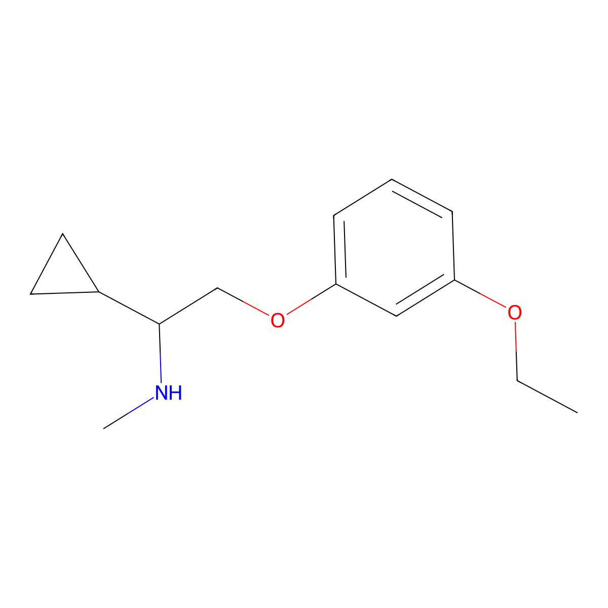[1-Cyclopropyl-2-(3-ethoxyphenoxy)ethyl]methylamine molecular structure, CAS 1379811-35-4