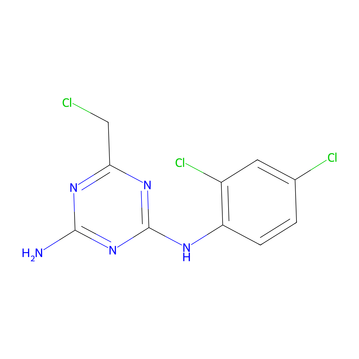 6-(chloromethyl)-N-(2,4-dichlorophenyl)-1,3,5-triazine-2,4-diamine molecular structure, CAS 1379811-37-6