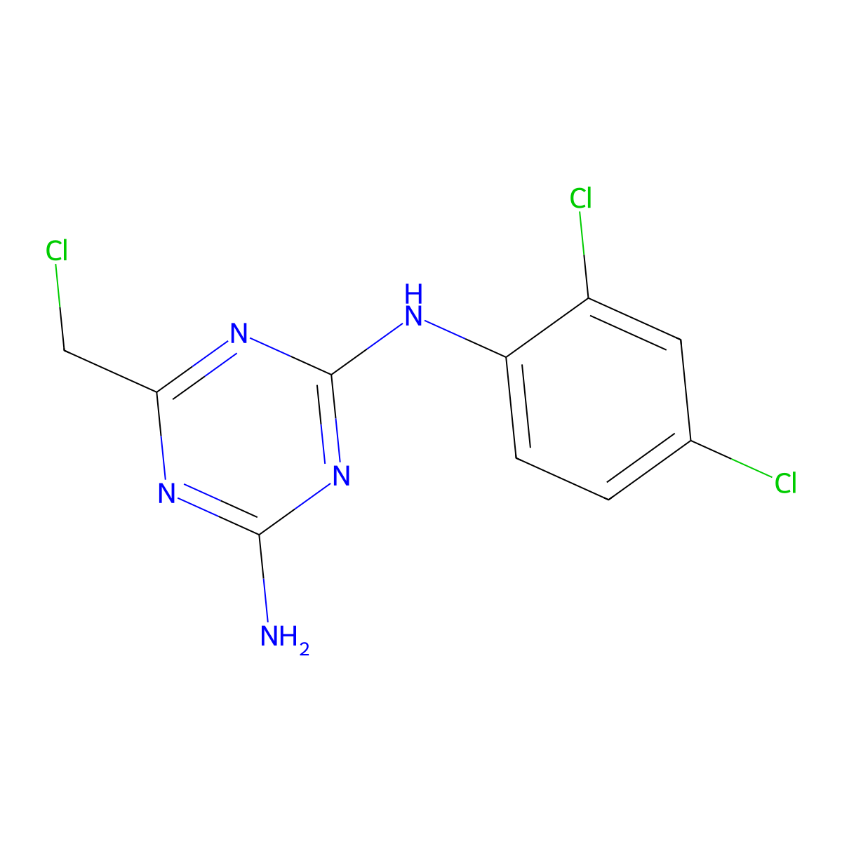6-(chloromethyl)-N-(2,4-dichlorophenyl)-1,3,5-triazine-2,4-diamine molecular structure, CAS 1379811-37-6