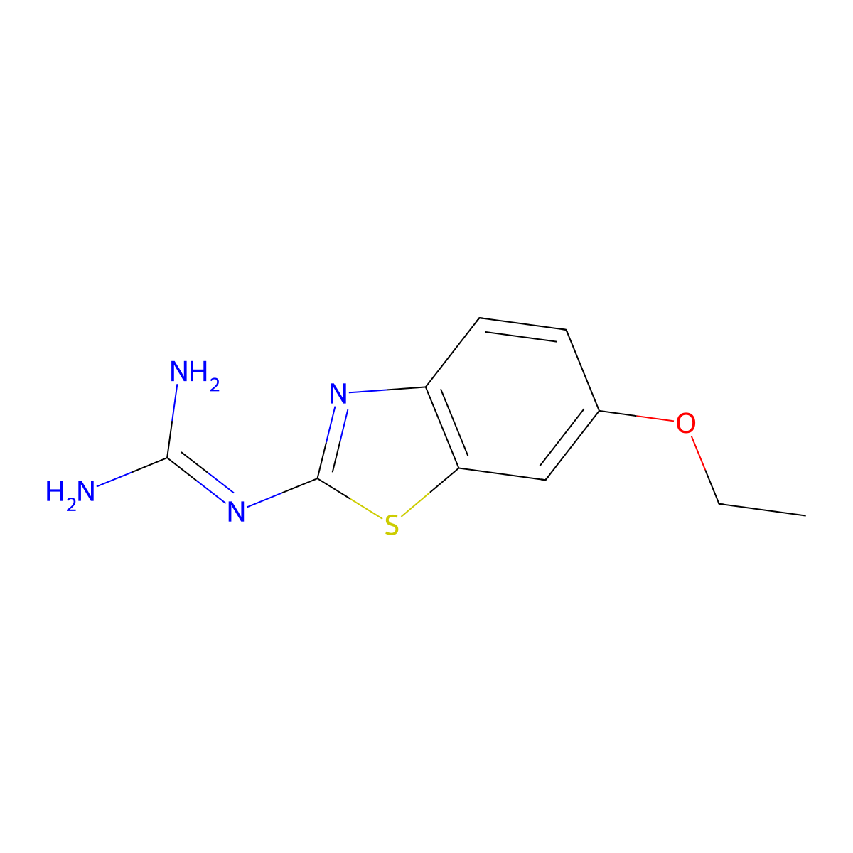 N-(6-ethoxy-1,3-benzothiazol-2-yl)guanidine molecular structure, CAS 1379811-43-4